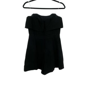 DO+BE Women's Black Ruffle Overlay Strapless Chic Playsuit Size‎ Medium